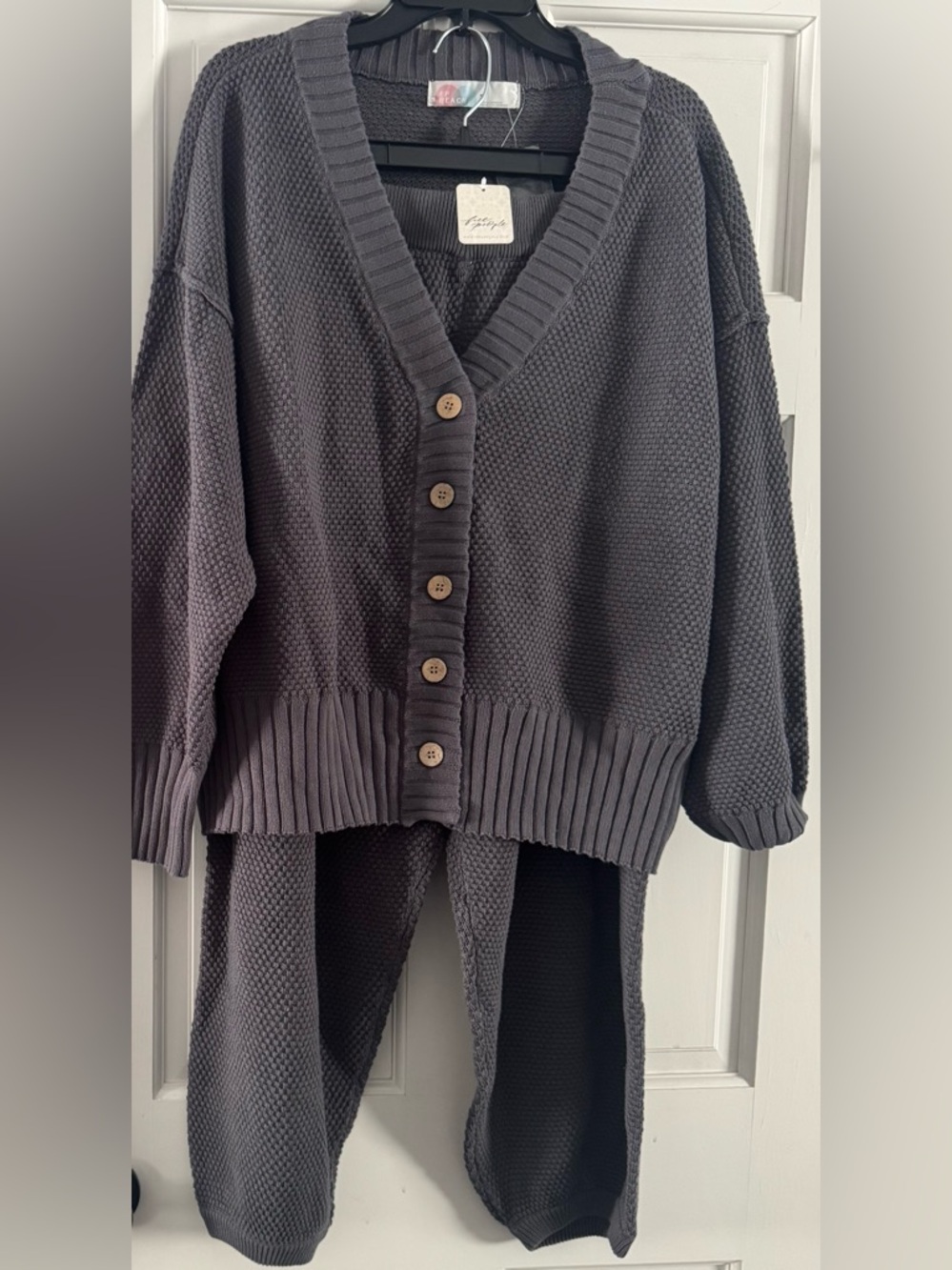 FREE PEOPLE Hailee Waffle Stitch Cardigan & Pants NEW - Picture 5 of 16